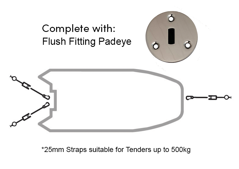 Rapid Marine Padeye Kit - Flush Fitting x 3