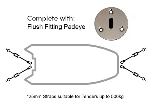 Rapid Marine Padeye Kit - Flush Fitting x 4 (500kg)