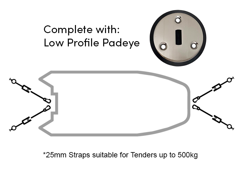 Rapid Marine Padeye Kit - Low Profile x 4 (500kg)