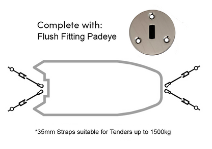 Rapid Marine Padeye Kit - Flush Fitting x 4 (1500kg)