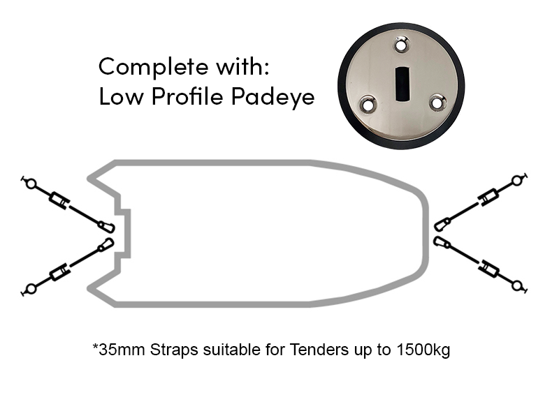Rapid Marine Padeye Kit - Low Profile x 4 (1500kg)