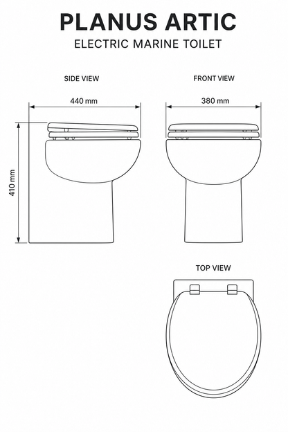 Planus Artic Electric Marine Toilet 24V