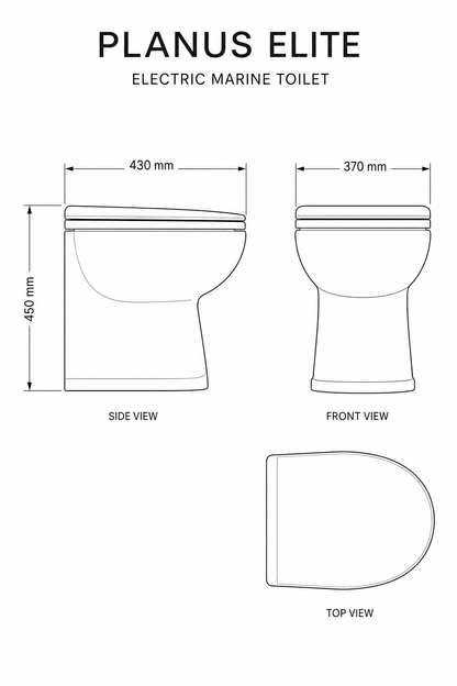 Planus Elite Electric Marine Toilet – 24V