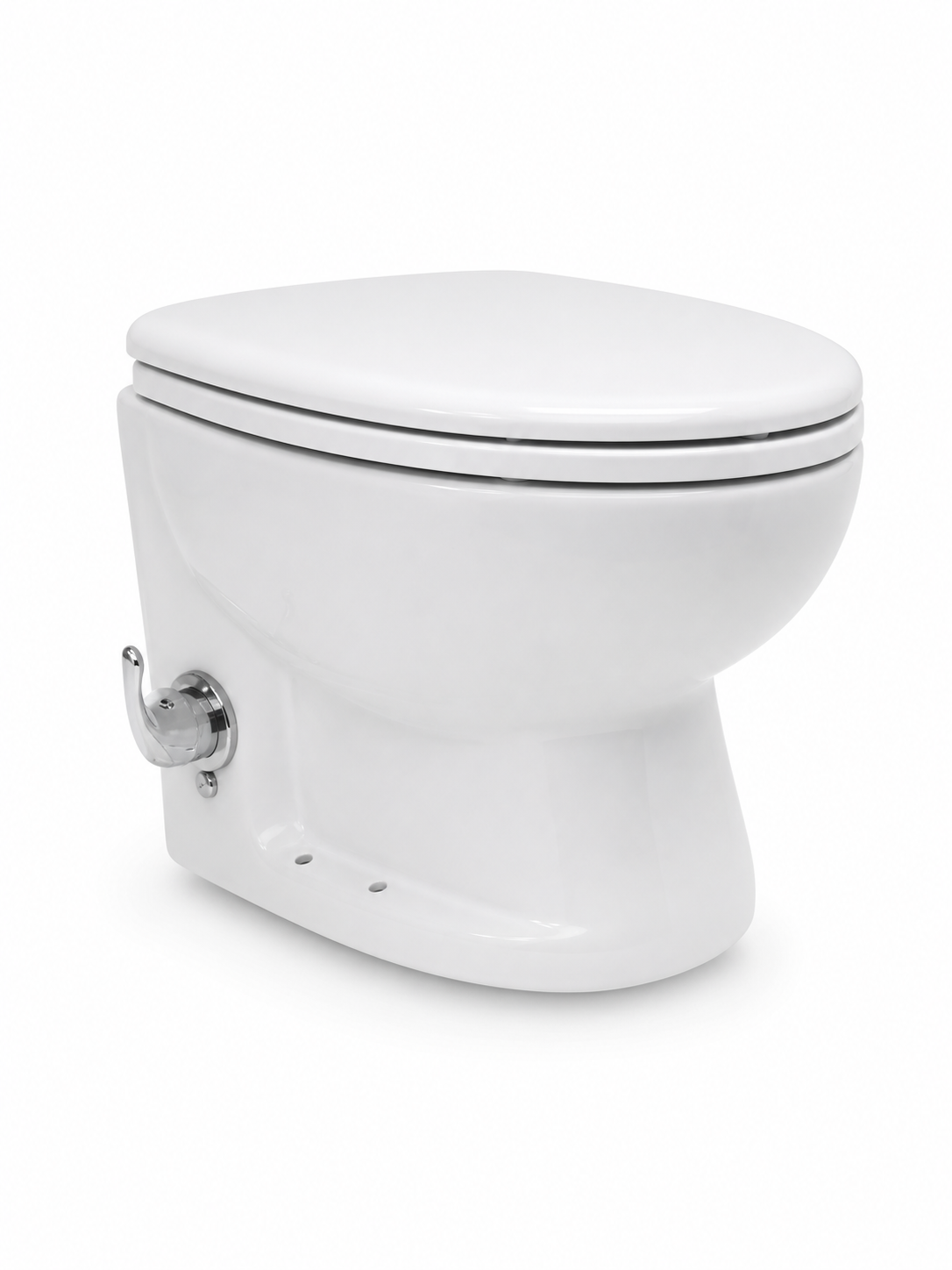 Planus Elite Short Electric Marine Toilet with Integrated Bidet – 12V