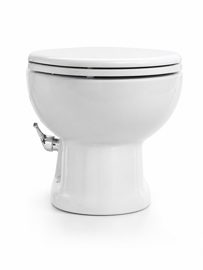 Planus Elite Short Electric Marine Toilet with Integrated Bidet – 12V