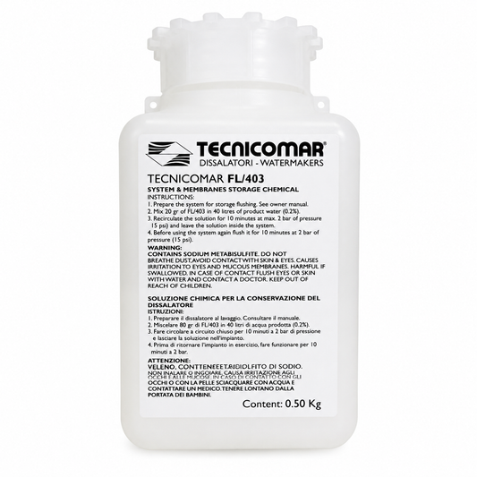 Tecnicomar Long Term Shutdown Solution FL/403 – Watermaker Membrane Storage Chemical (500g)