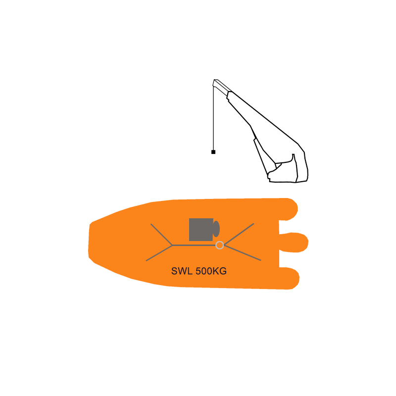 Rapid Marine Crane/Single Point Lift For Tenders with Side Consoles - SWL 500kg