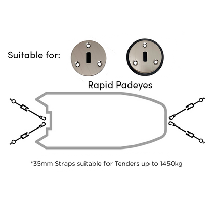 Rapid Marine Bow and Stern Padeye Snap Hook Kit 1.2m