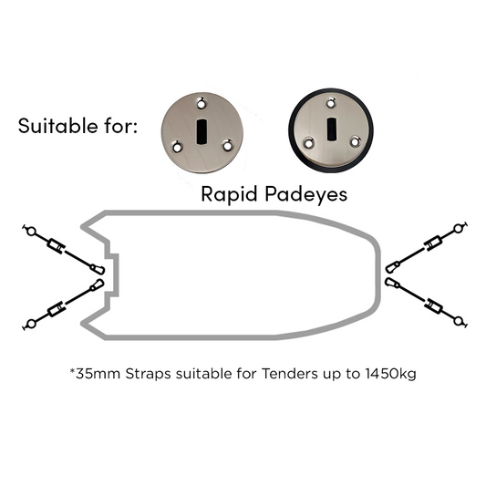 Rapid Marine Bow and Stern Padeye Snap Hook Kit 1.2m